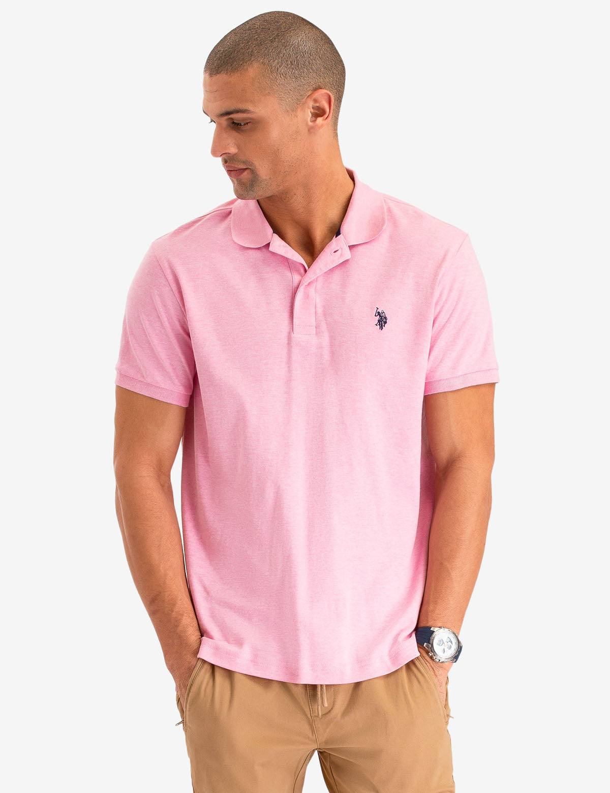 Interlock Polo Shirt for Men | 100% Cotton with Button Placket