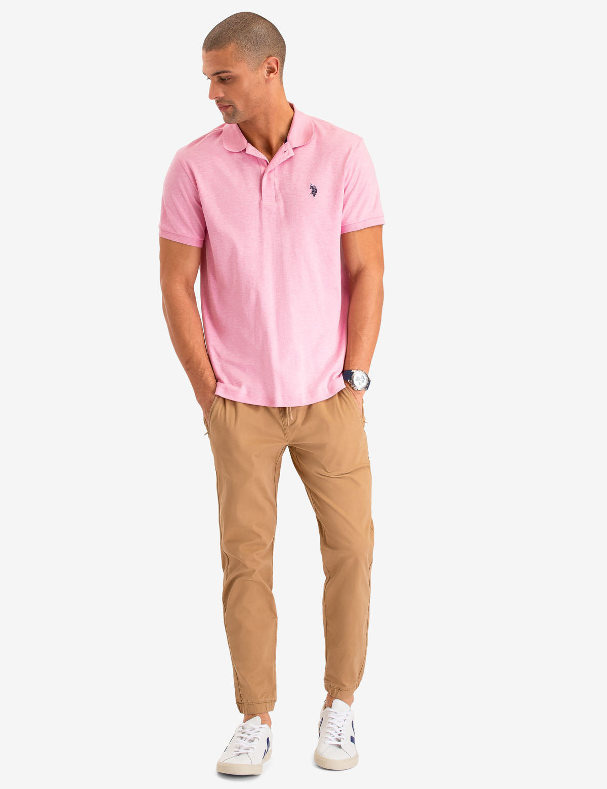 Interlock Polo Shirt for Men | 100% Cotton with Button Placket