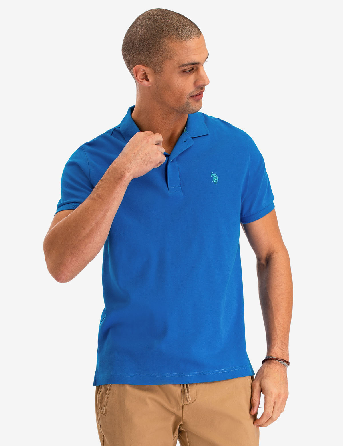 Interlock Polo Shirt for Men | 100% Cotton with Button Placket