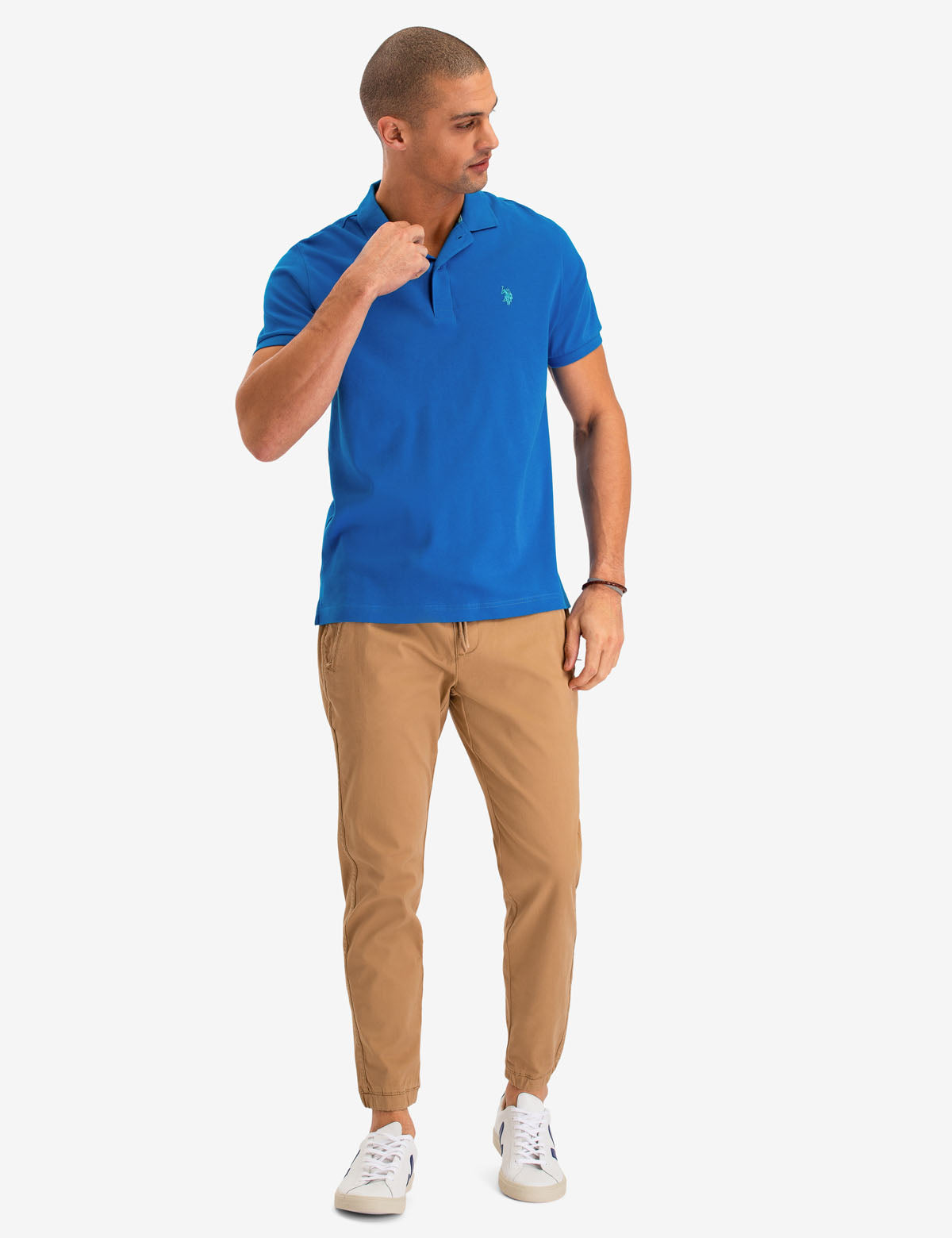 Interlock Polo Shirt for Men | 100% Cotton with Button Placket