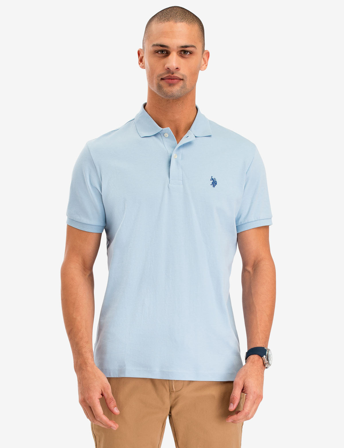 Interlock Polo Shirt for Men | 100% Cotton with Button Placket