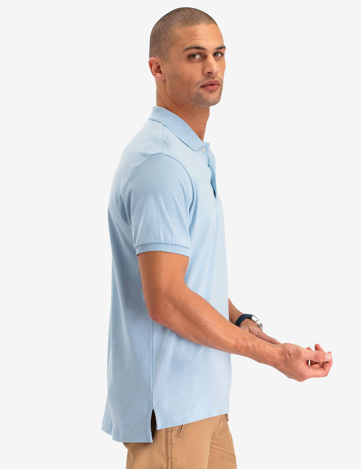 Interlock Polo Shirt for Men | 100% Cotton with Button Placket
