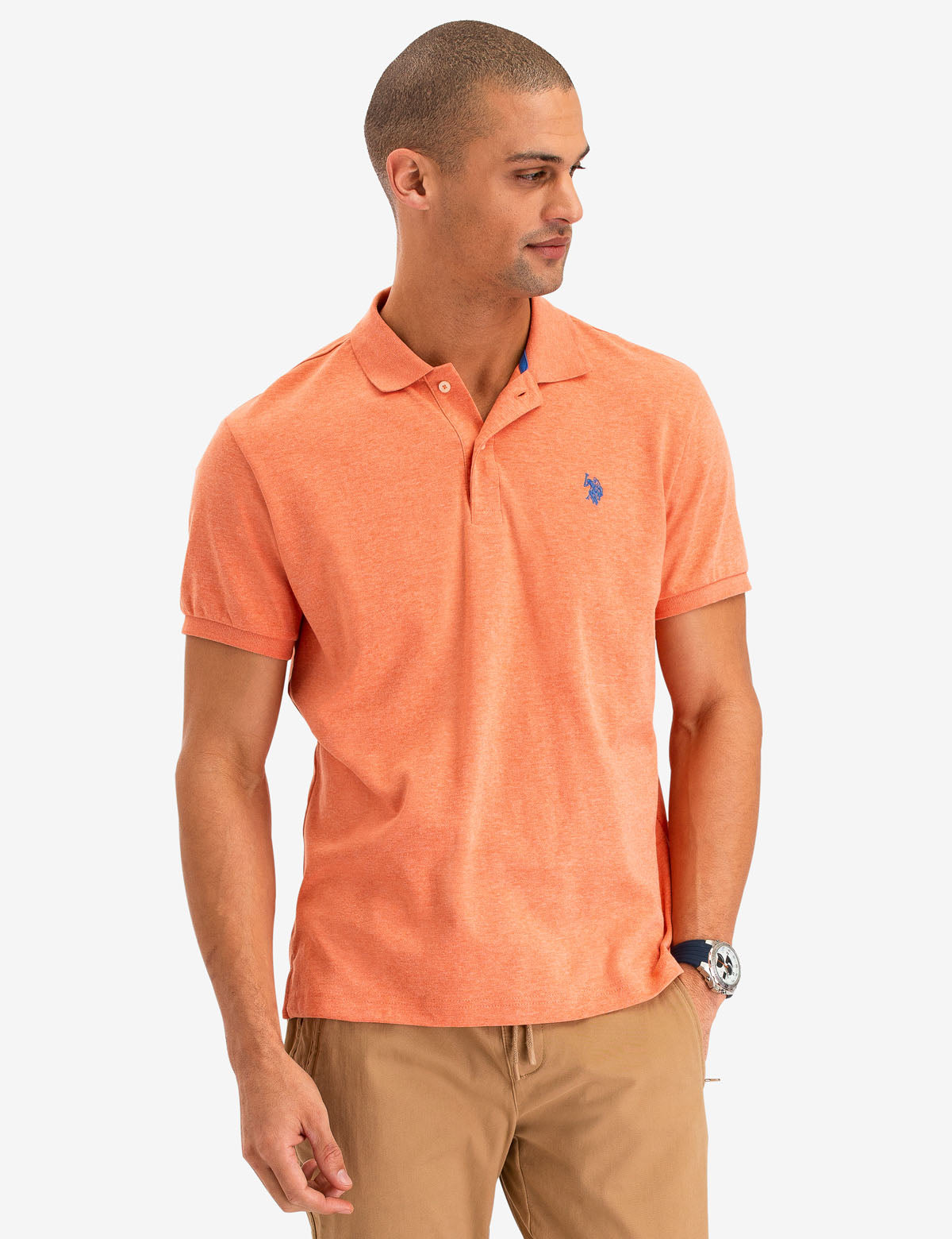 Interlock Polo Shirt for Men | 100% Cotton with Button Placket