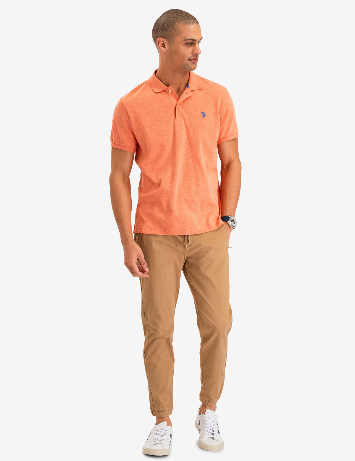 Interlock Polo Shirt for Men | 100% Cotton with Button Placket