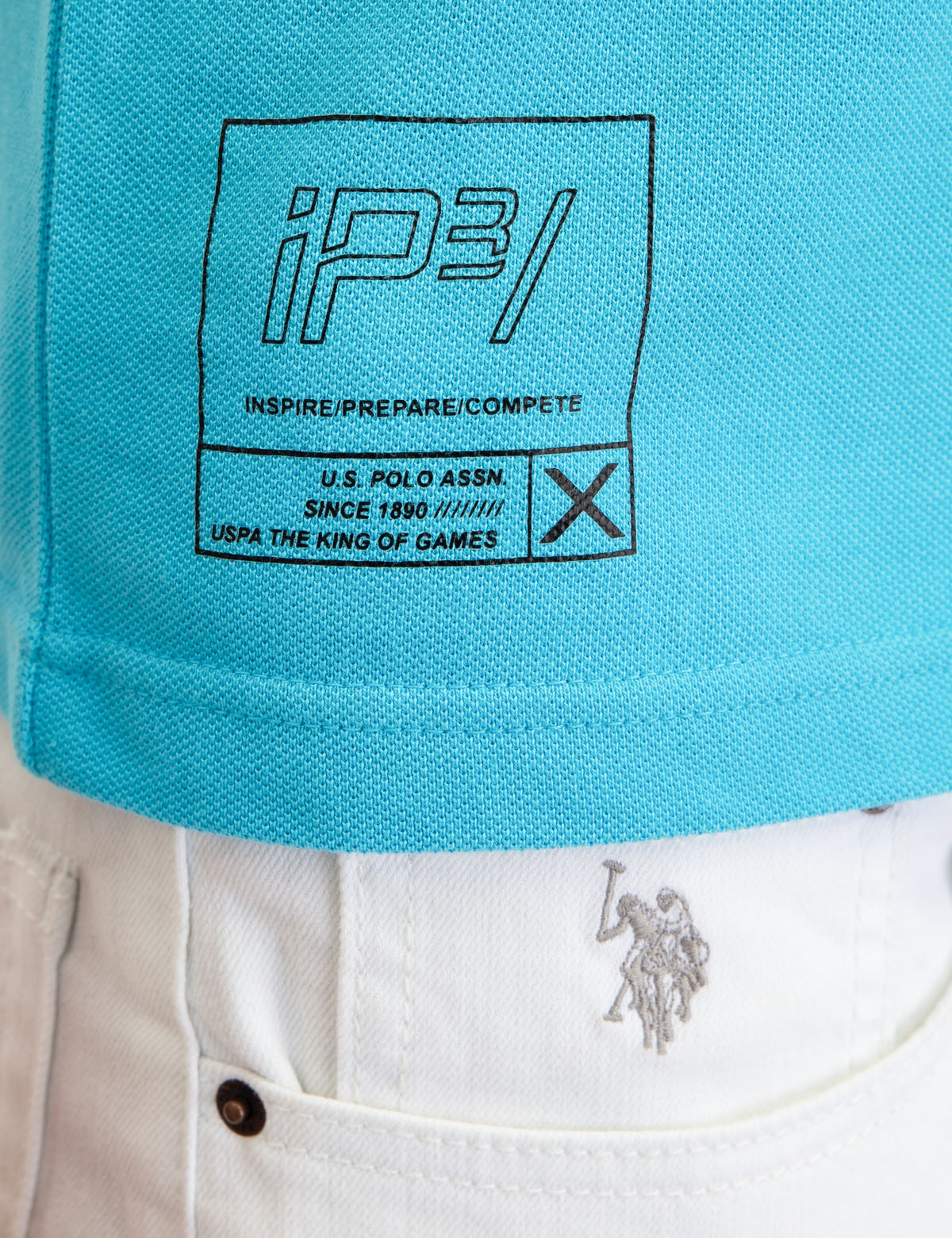 Diagonal Stripe Polo Shirt with Button Placket | IP3