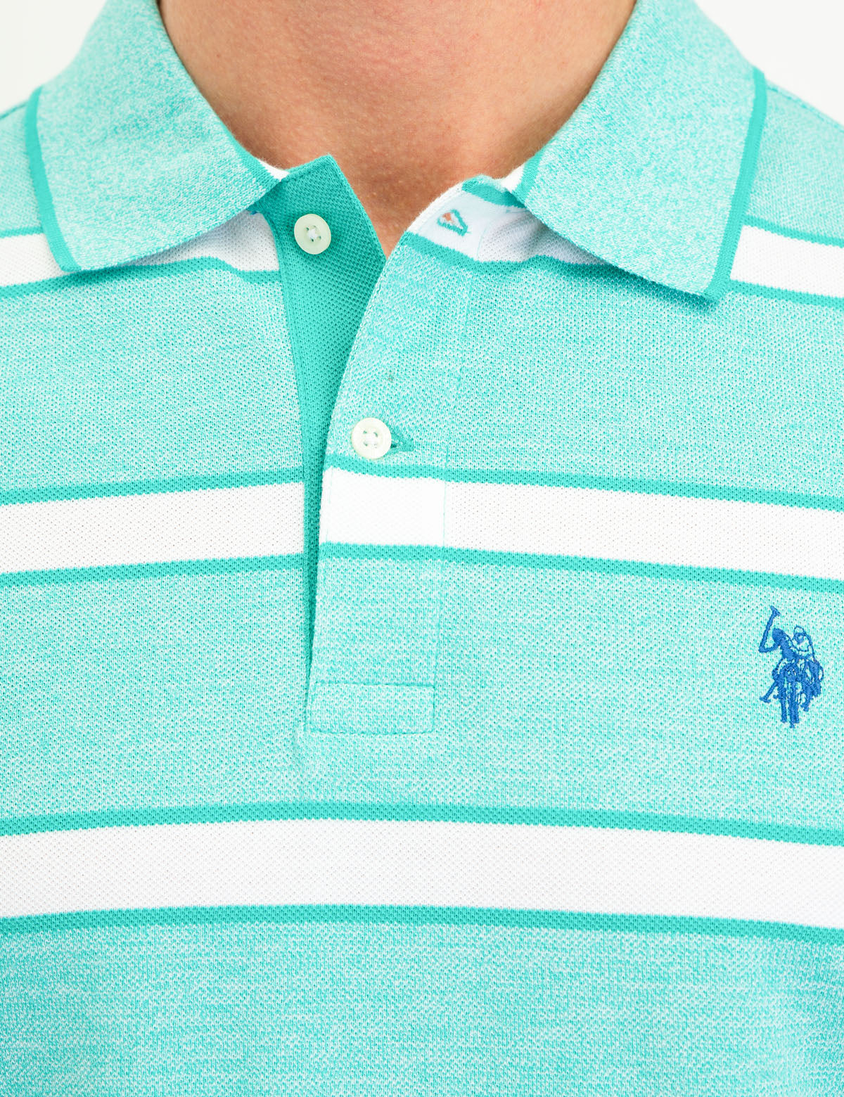 Jacquard Stripe Polo Shirt with Embroidered Logo | Jersey Fit