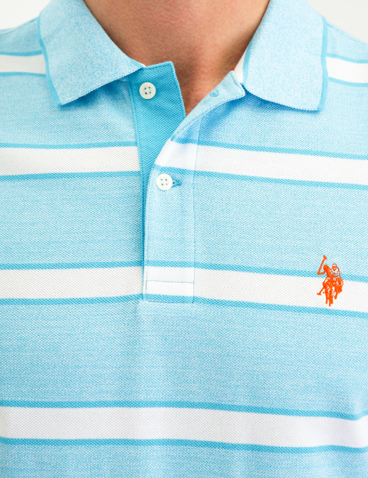 Jacquard Stripe Polo Shirt with Embroidered Logo | Jersey Fit