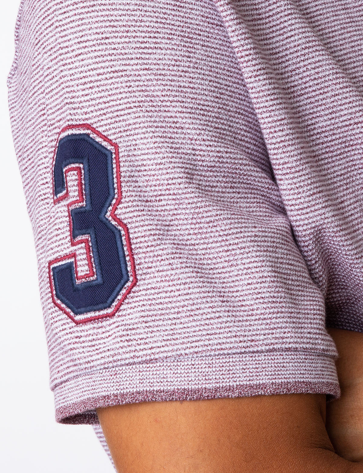 Jacquard Stripe Polo Shirt with Big Logo & Ribbed Cuffs | Classic Fit