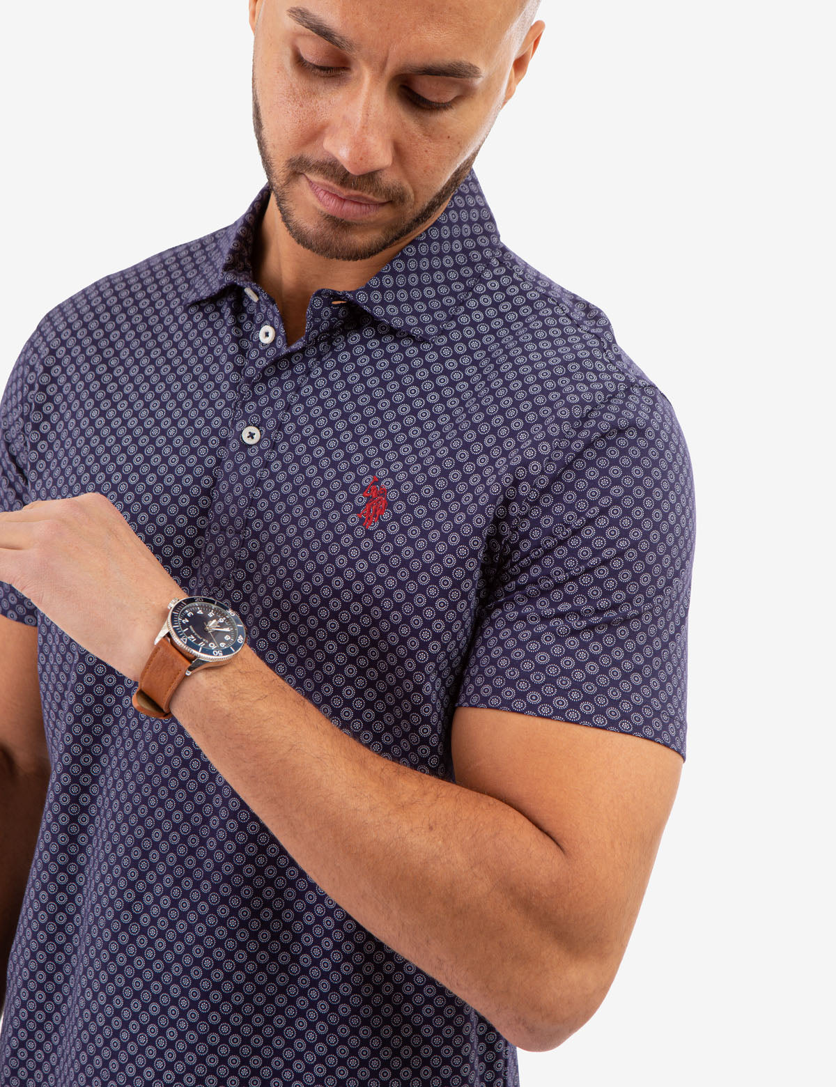 Printed Jersey Polo Shirt | Classic Casual Wear