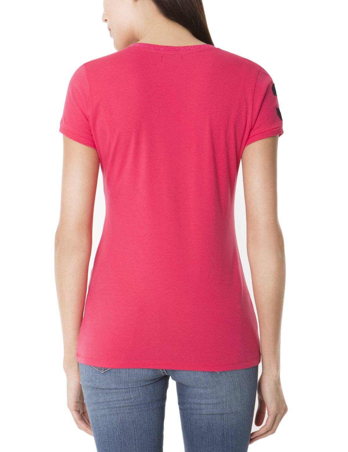 V-Neck Lace T-Shirt with Logo & Short Sleeves | Classic Cotton Tee