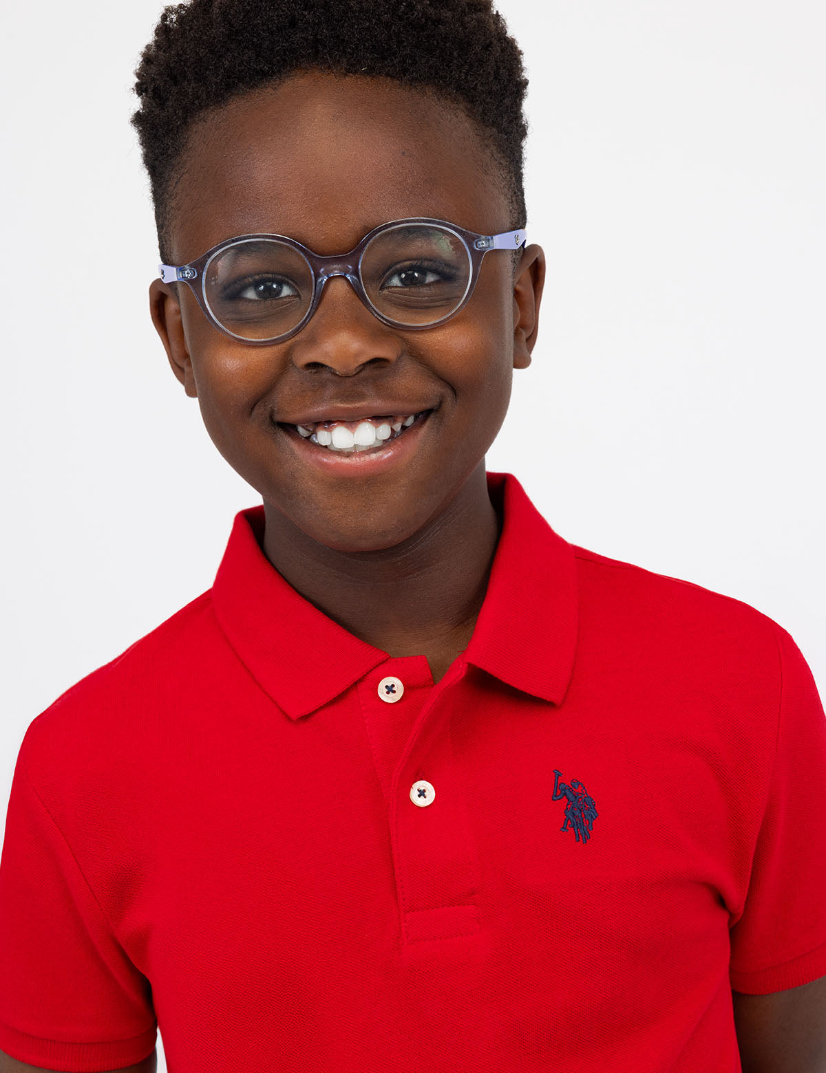Boys' Solid Pique Polo Shirt with Button Placket & Short Sleeves