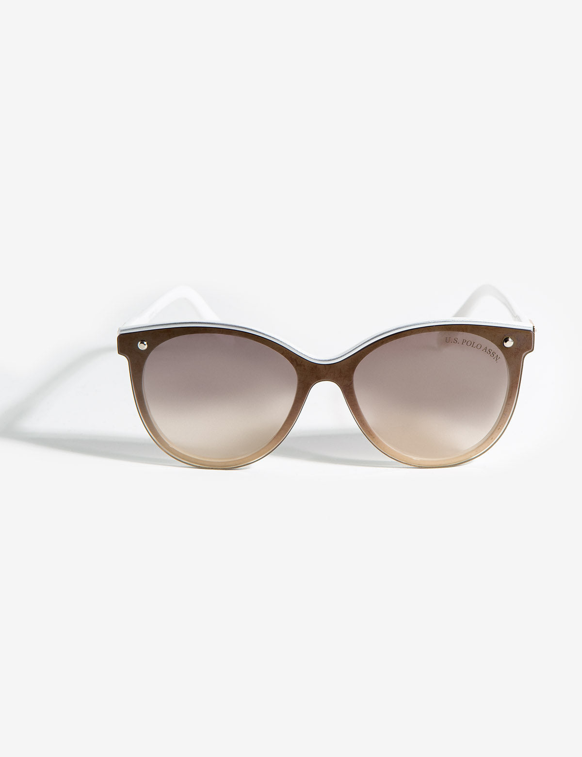 Cat-Eye Sunglasses with UV Protection & Enamel Top Rim | Gradient Brown Lens