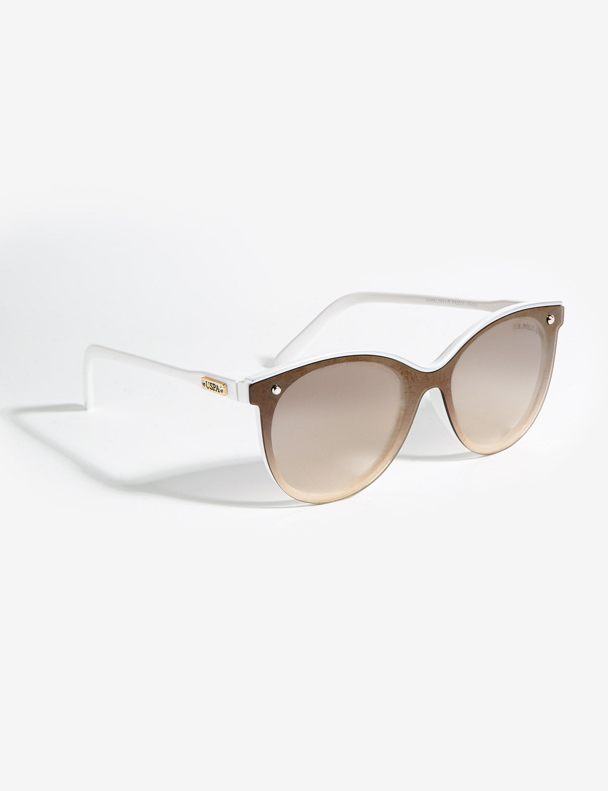 Cat-Eye Sunglasses with UV Protection & Enamel Top Rim | Gradient Brown Lens