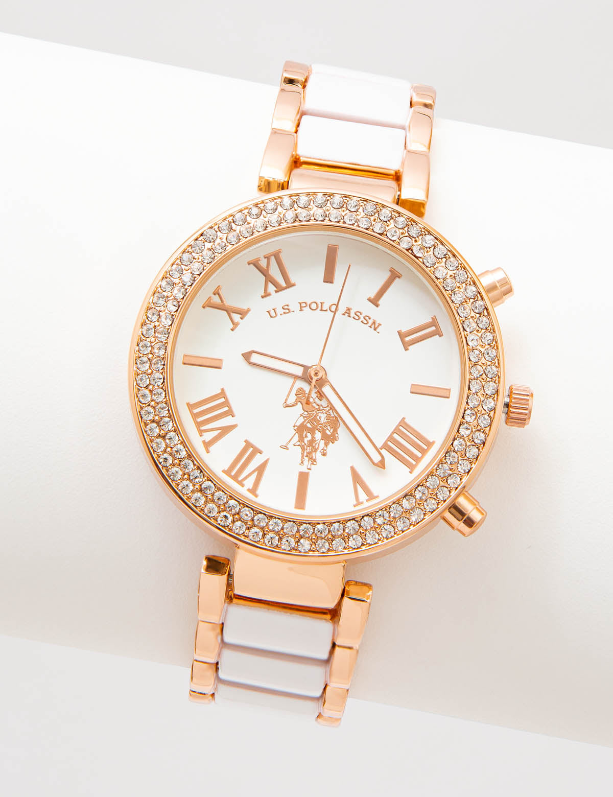 Gold-Tone Embellished Link Watch for Women | U.S. Polo Assn.