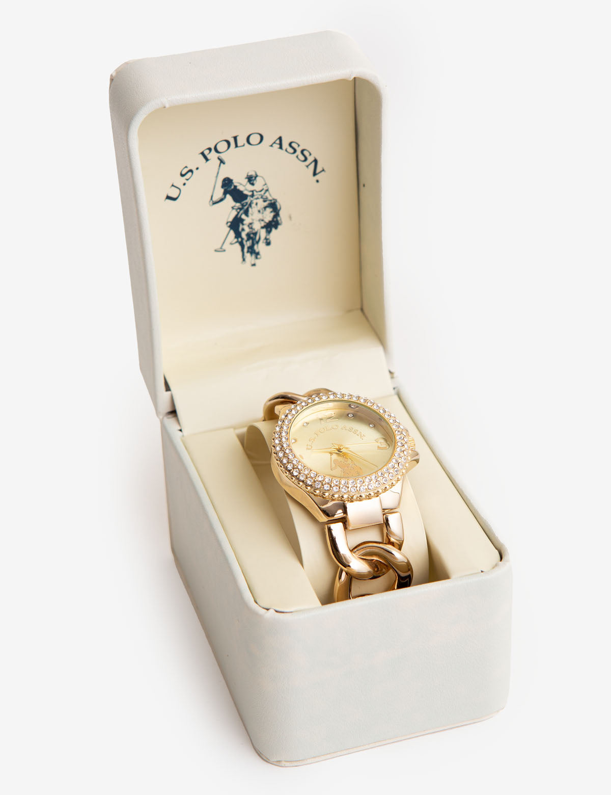 Gold-Tone Chain Bracelet Watch for Women with Sunray Dial | Elegant & Adjustable