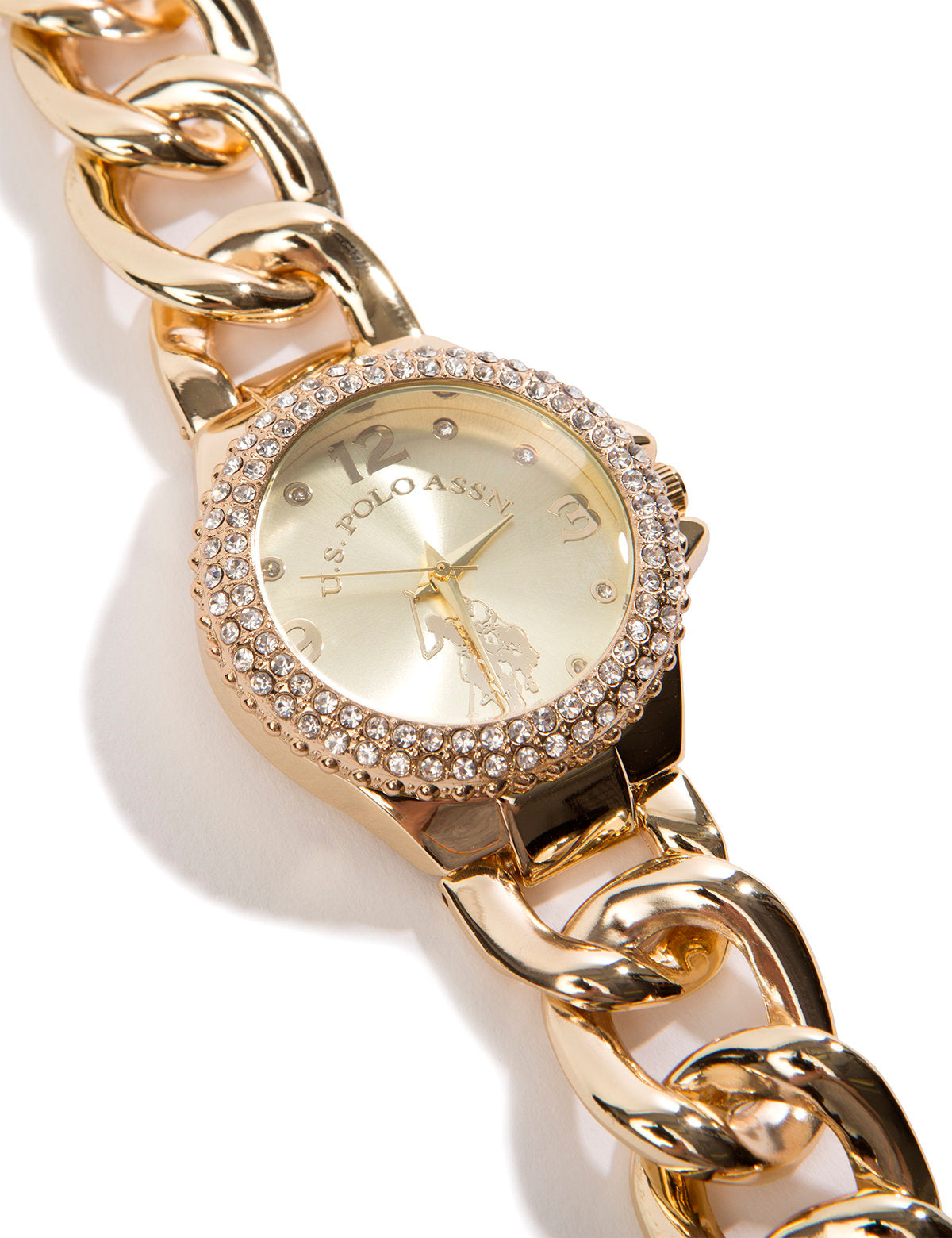 Gold-Tone Chain Bracelet Watch for Women with Sunray Dial | Elegant & Adjustable