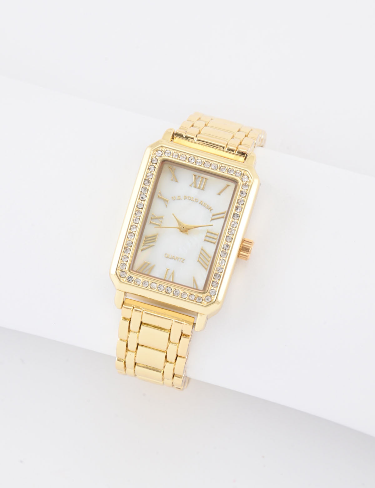 Gold Square Link Watch for Women | Elegant Ladies Timepiece