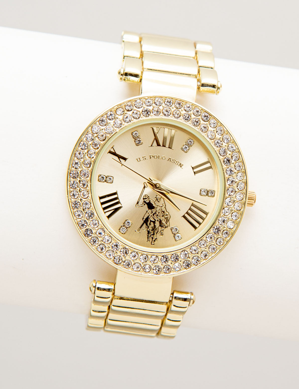 Gold-Tone Women's Watch with Crystal Bezel | Elegant Ladies Timepiece
