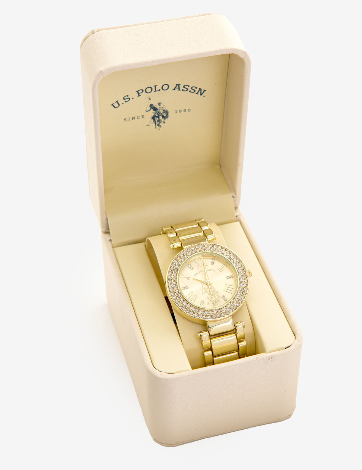 Gold-Tone Women's Watch with Crystal Bezel | Elegant Ladies Timepiece