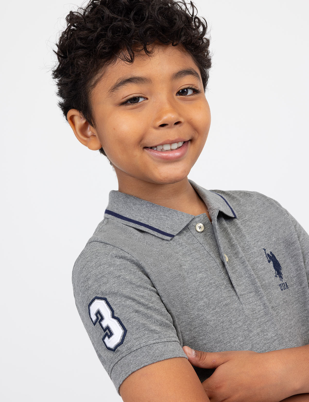 Boys' Solid Pique Polo Shirt with Button Placket & Short Sleeves