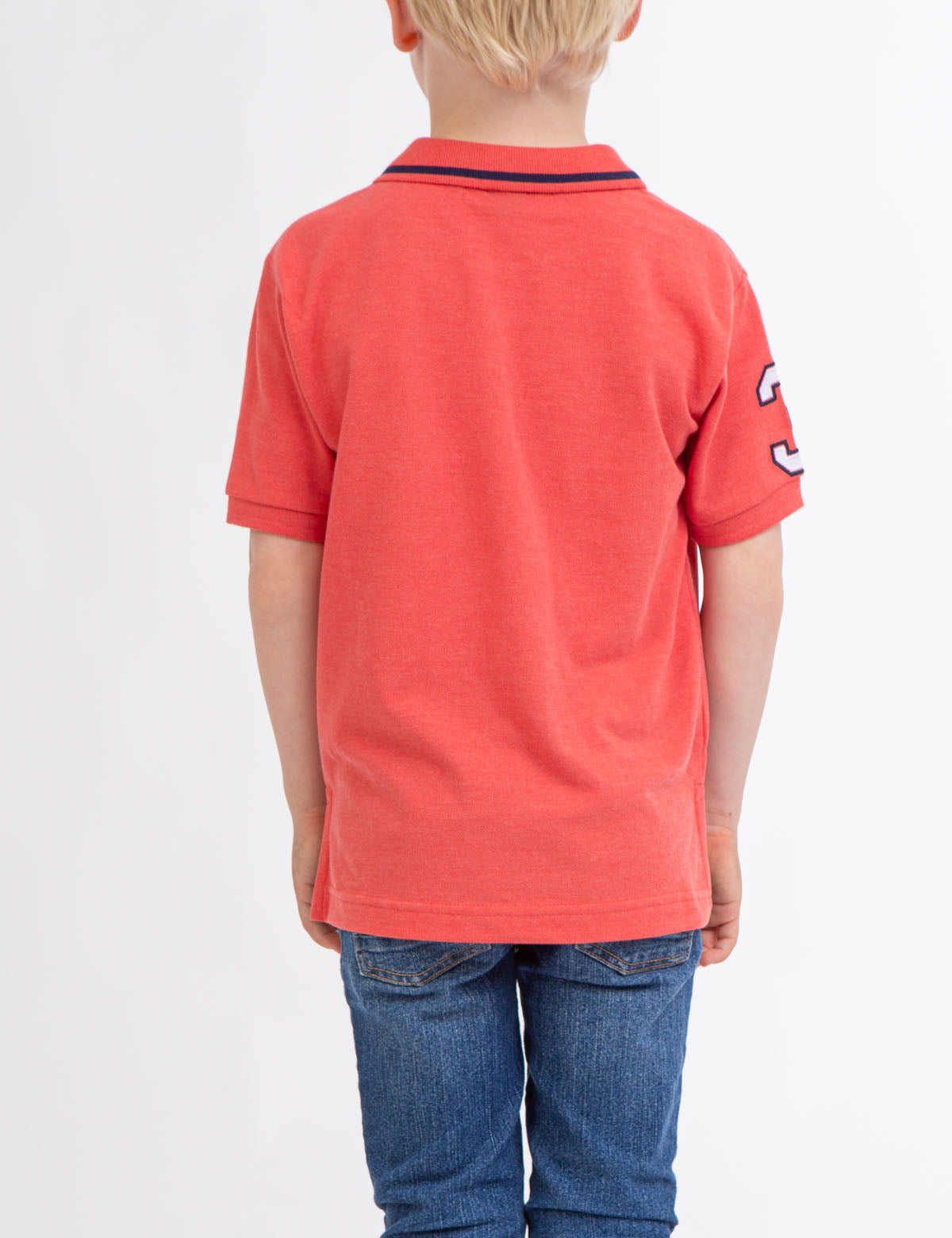 Boys' Solid Pique Polo Shirt with Button Placket & Short Sleeves