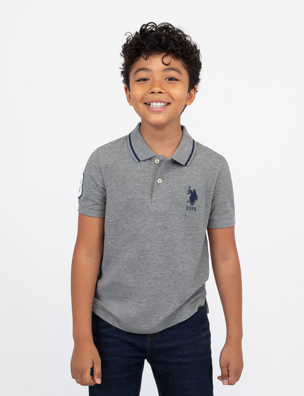 Boys' Solid Pique Polo Shirt with Button Placket & Short Sleeves