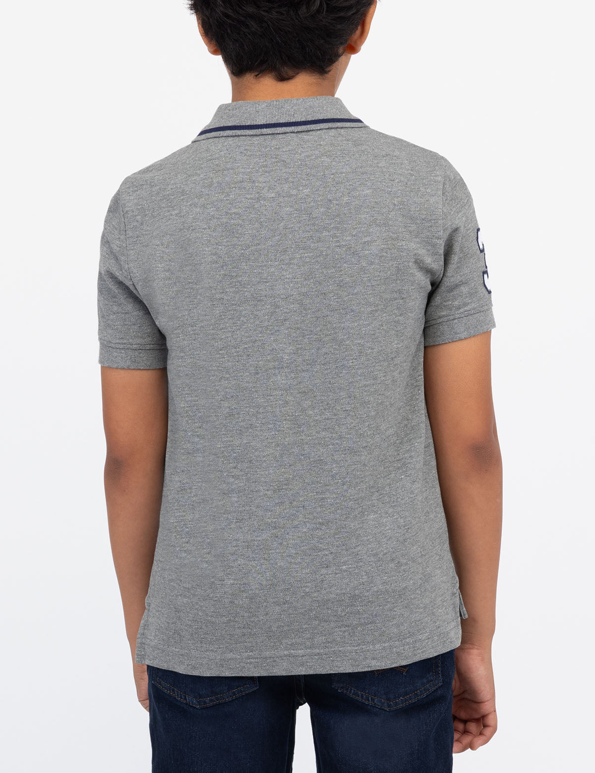 Boys' Solid Pique Polo Shirt with Button Placket & Short Sleeves