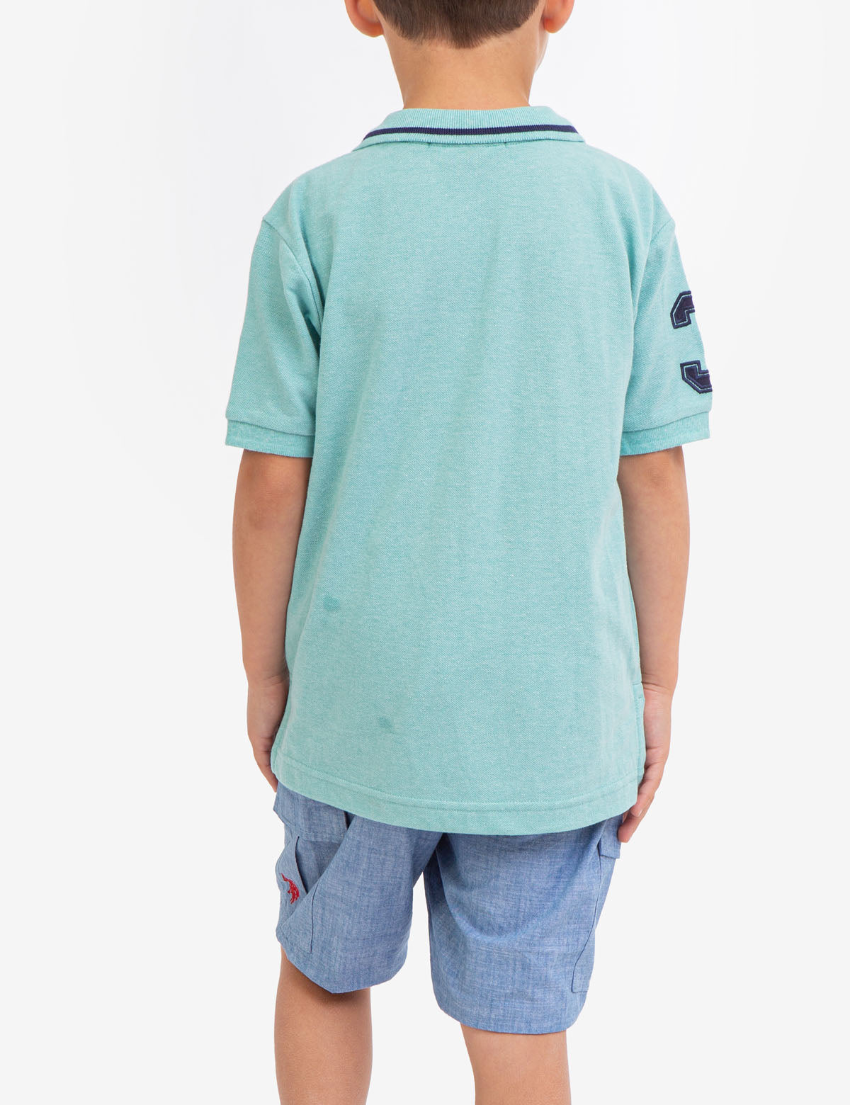 Boys' Solid Pique Polo Shirt with Button Placket & Short Sleeves