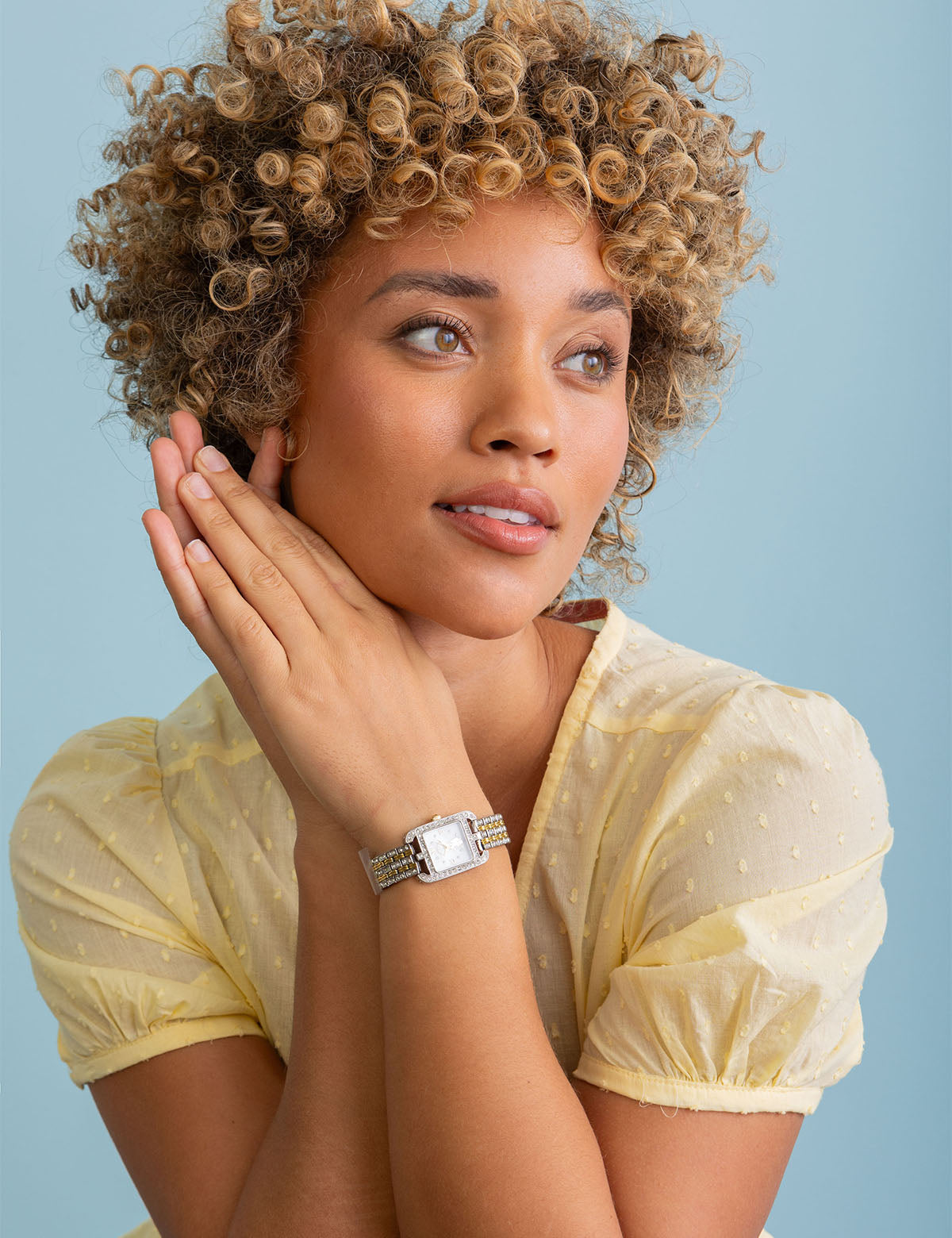 Two-Tone Crystal Bracelet Watch for Women | Rectangular Design