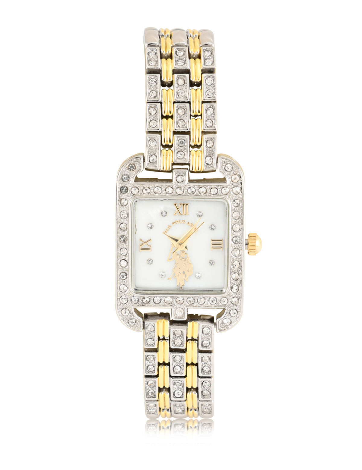 Two-Tone Crystal Bracelet Watch for Women | Rectangular Design
