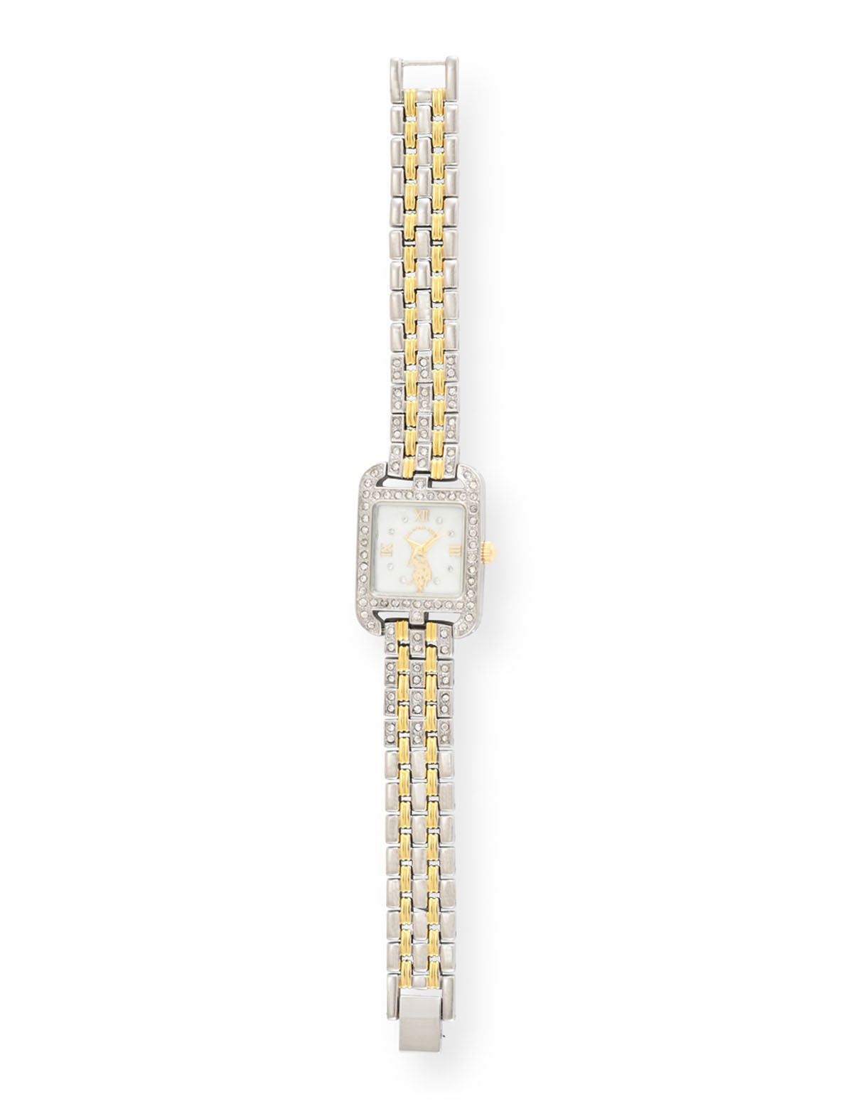 Two-Tone Crystal Bracelet Watch for Women | Rectangular Design