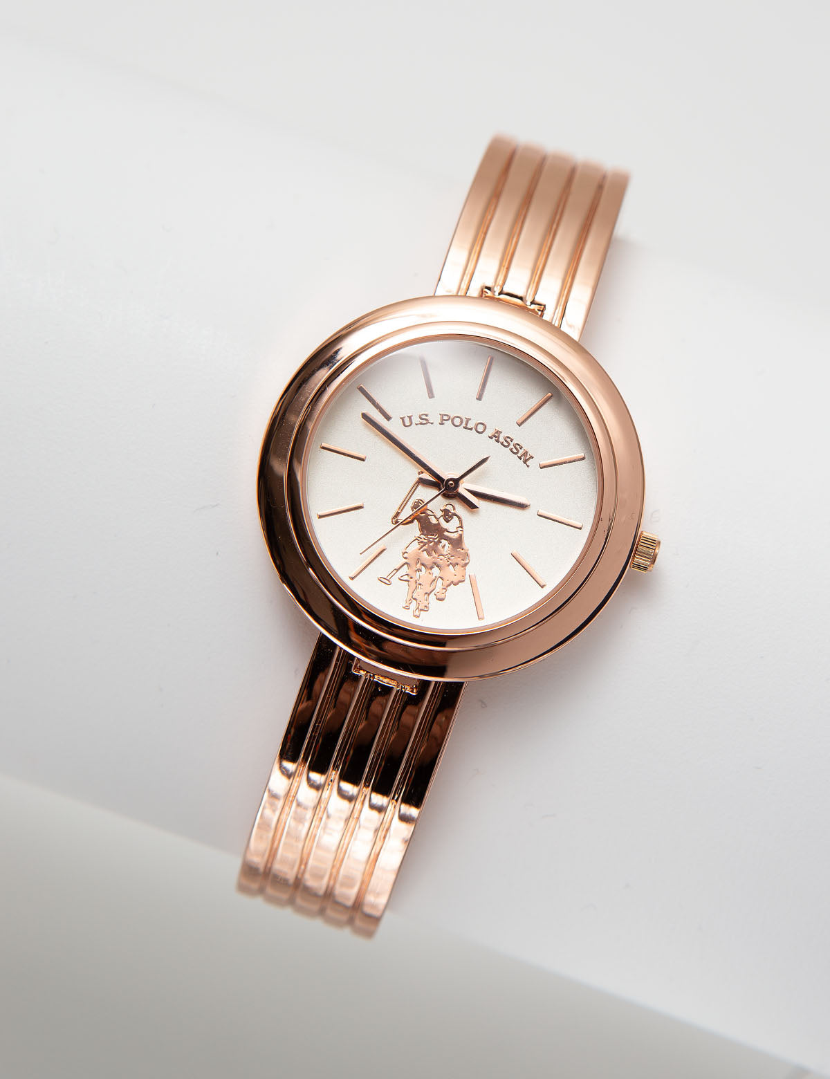 Rose Gold Ribbed Bangle Watch for Women | U.S. Polo Assn.