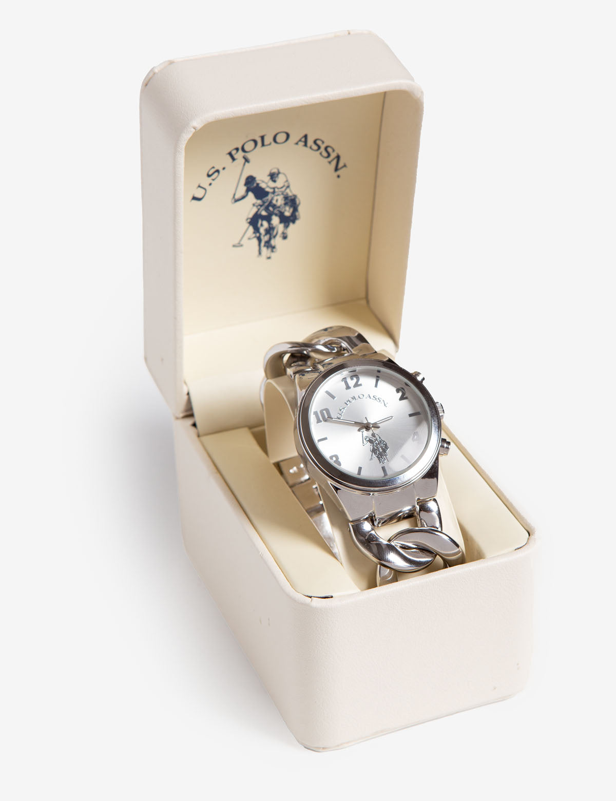 Silver Tone Chain Watch for Women with Glass Dial | U.S. Polo Assn.