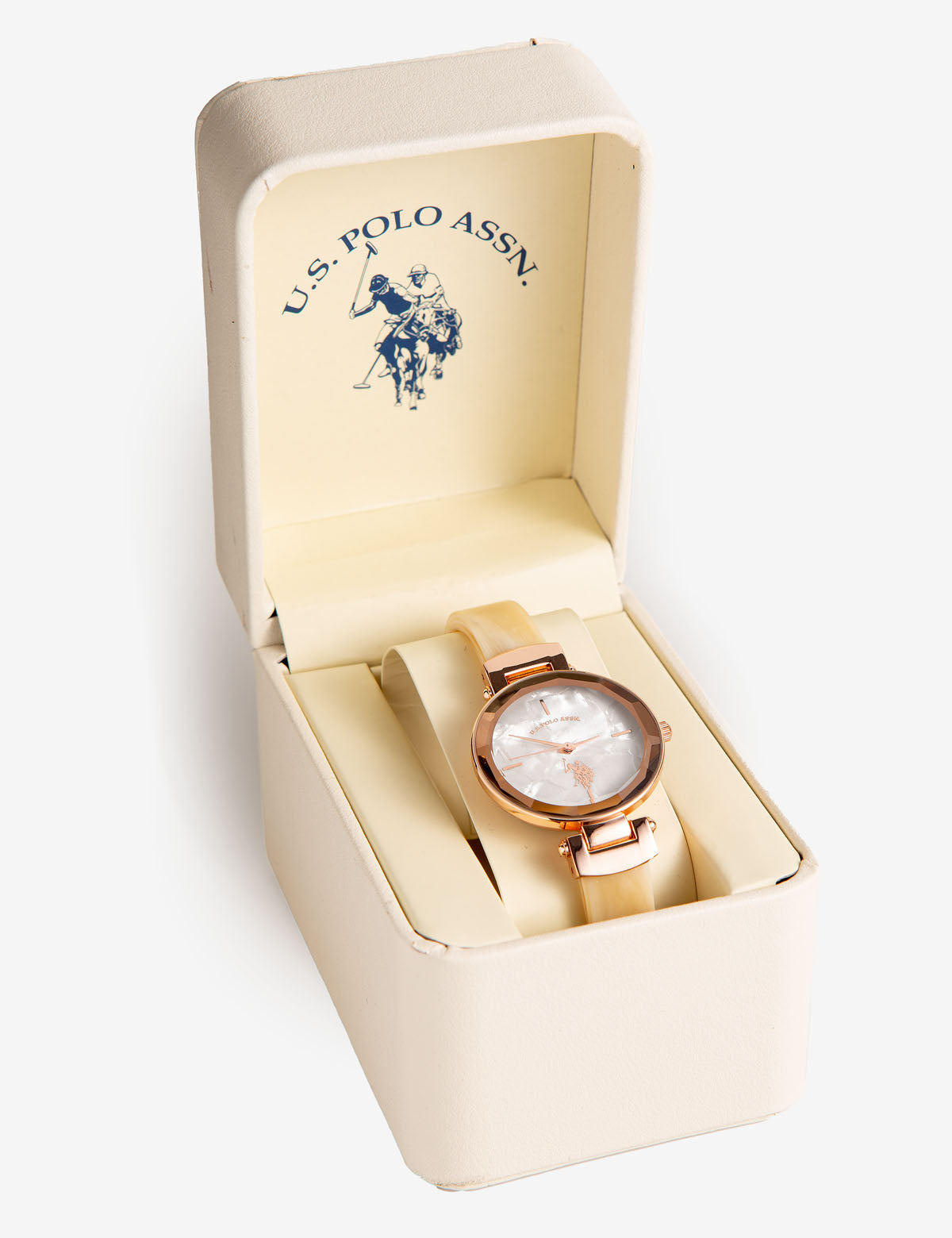 Tortoise Resin Bangle Watch for Women with White Dial | U.S. Polo Assn.