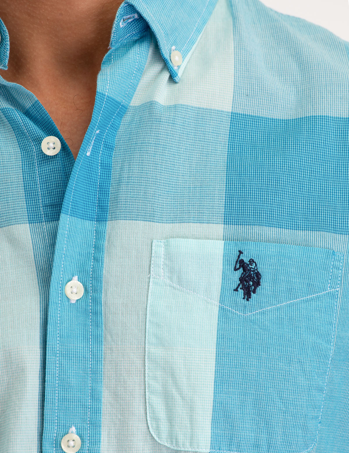 Large Plaid Short Sleeve Shirt for Men | 100% Cotton Button-Up