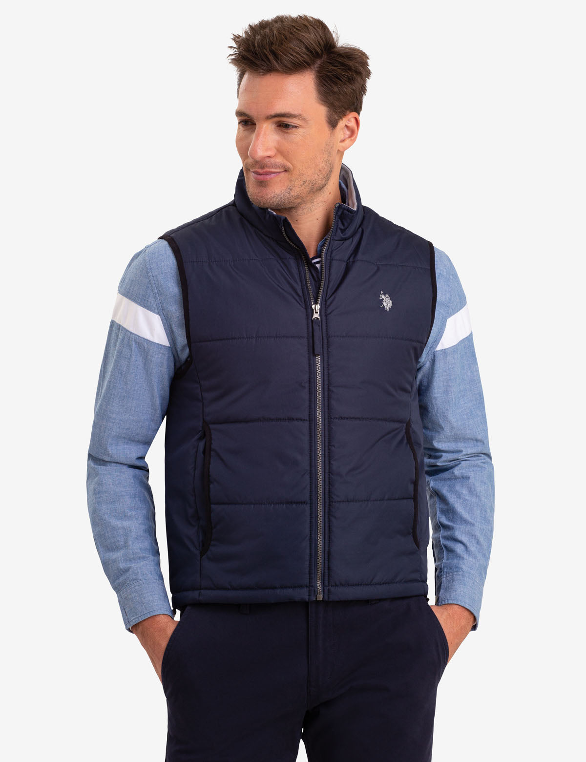 Lightweight Puffer Vest for Layering | USPA Zip-Up Polyester