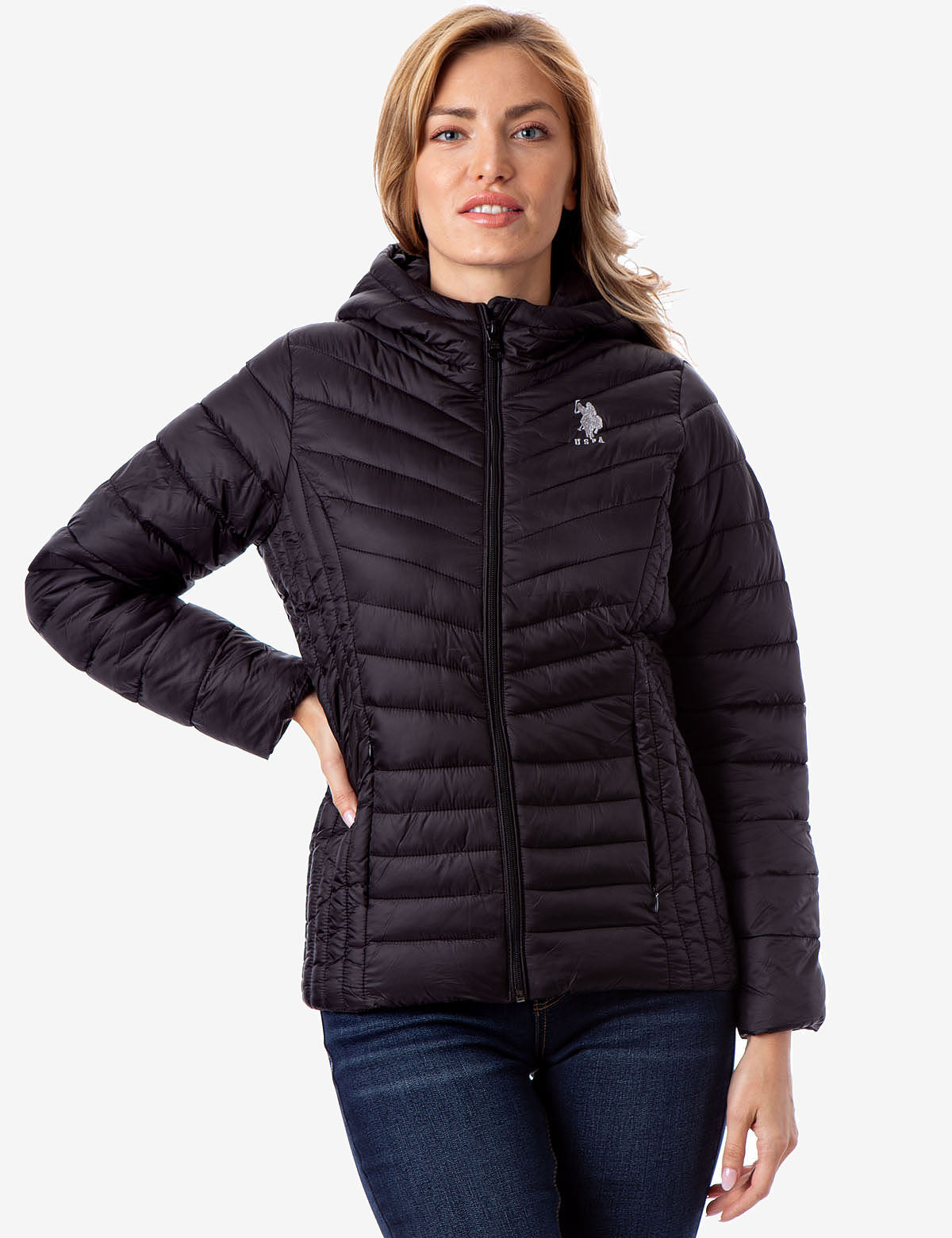 Lightweight Puffer Jacket with Hood & Zipper Pockets | Waterproof & Warm