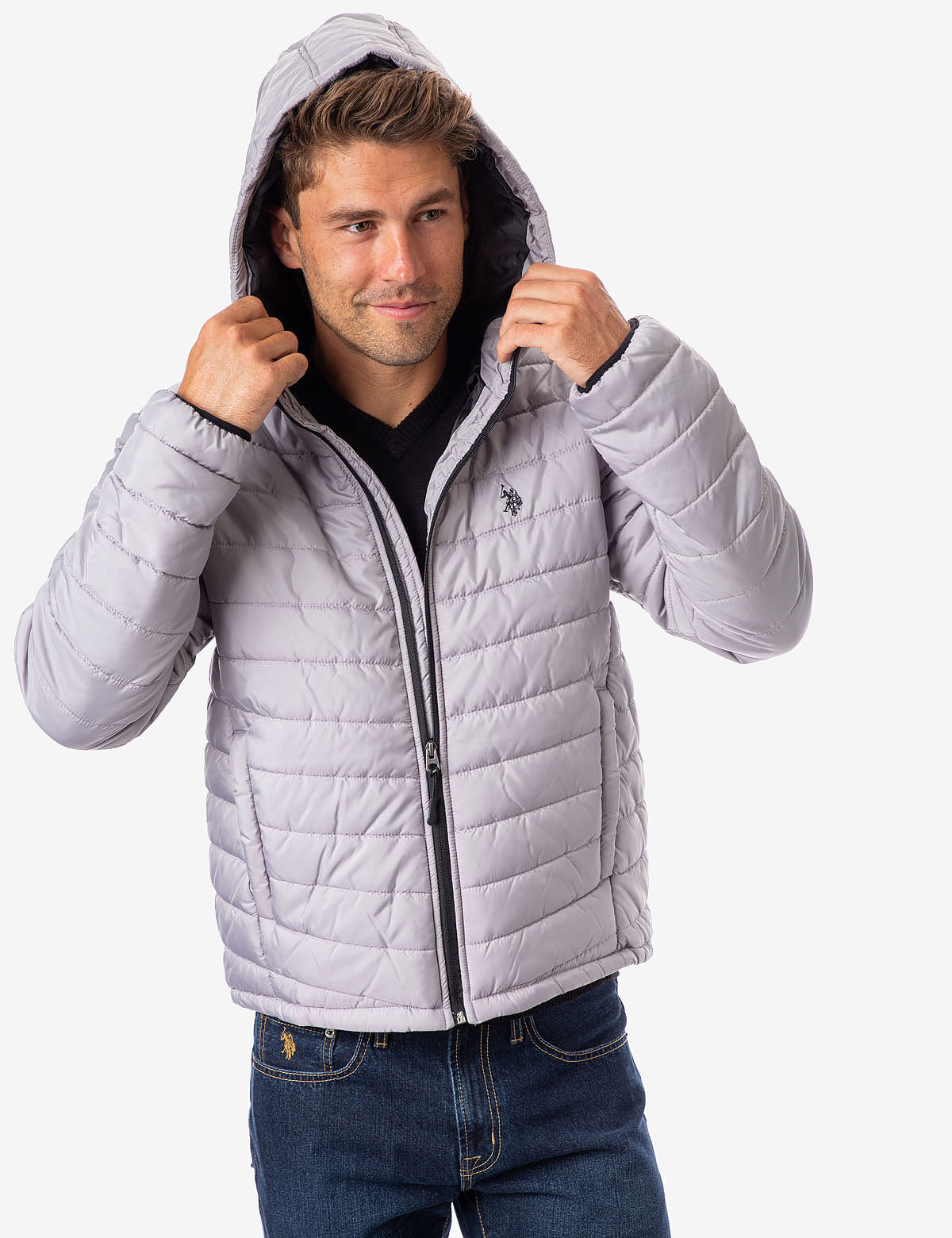 Lightweight Puffer Jacket with Hood & Zipper Pockets | Waterproof & Warm