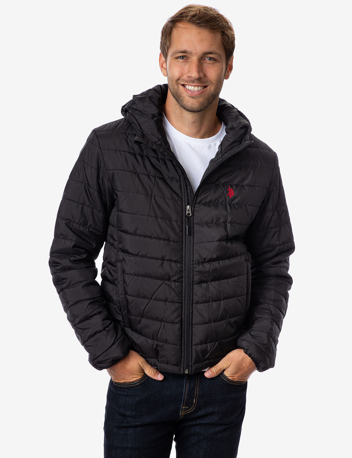 Lightweight Puffer Jacket with Hood & Zipper Pockets | Waterproof & Warm