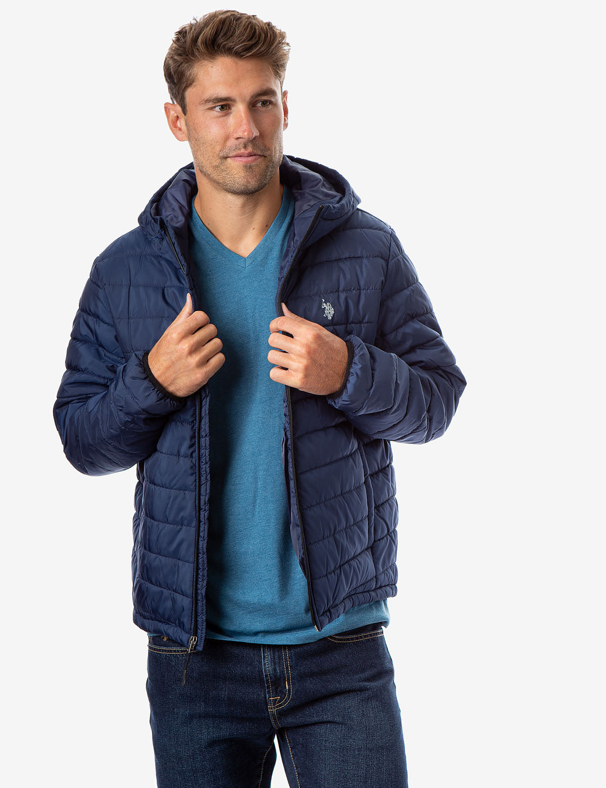 Lightweight Puffer Jacket with Hood & Zipper Pockets | Waterproof & Warm