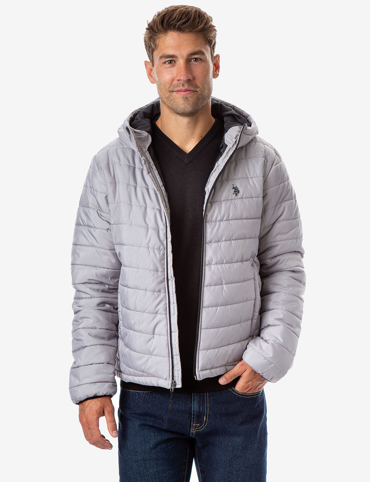 Lightweight Puffer Jacket with Hood & Zipper Pockets | Waterproof & Warm
