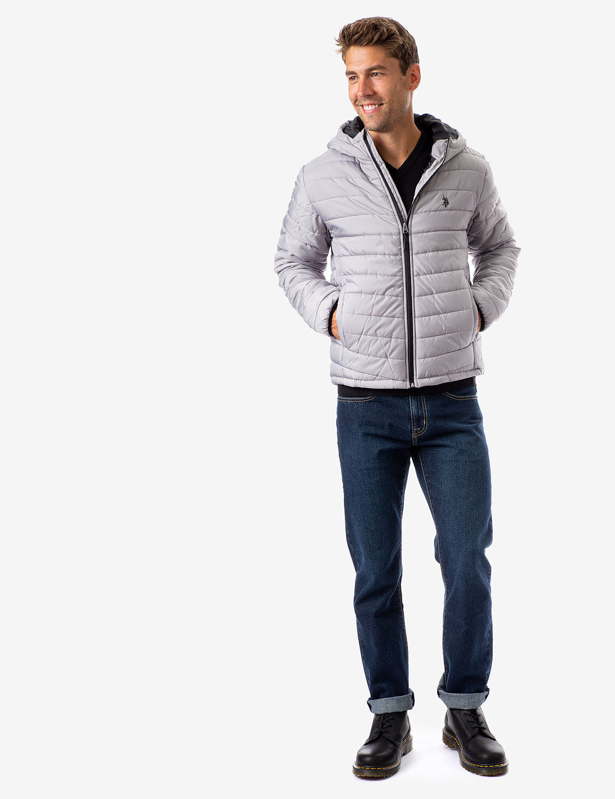 Lightweight Puffer Jacket with Hood & Zipper Pockets | Waterproof & Warm