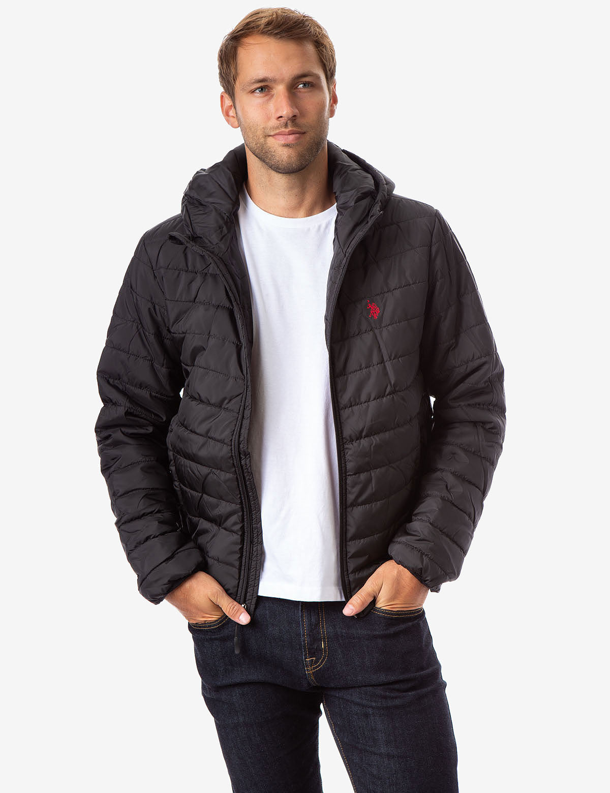 Lightweight Puffer Jacket with Hood & Zipper Pockets | Waterproof & Warm