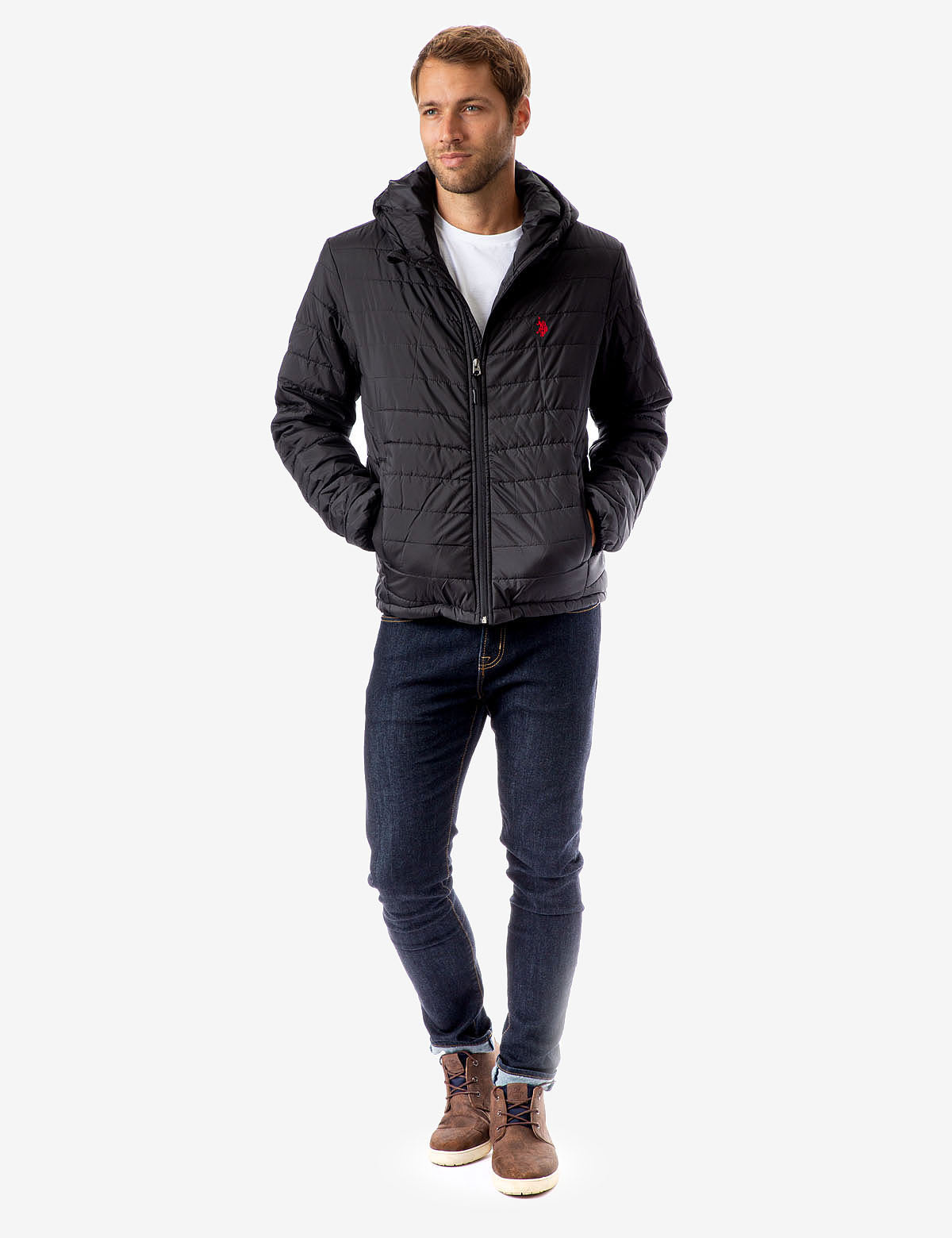 Lightweight Puffer Jacket with Hood & Zipper Pockets | Waterproof & Warm