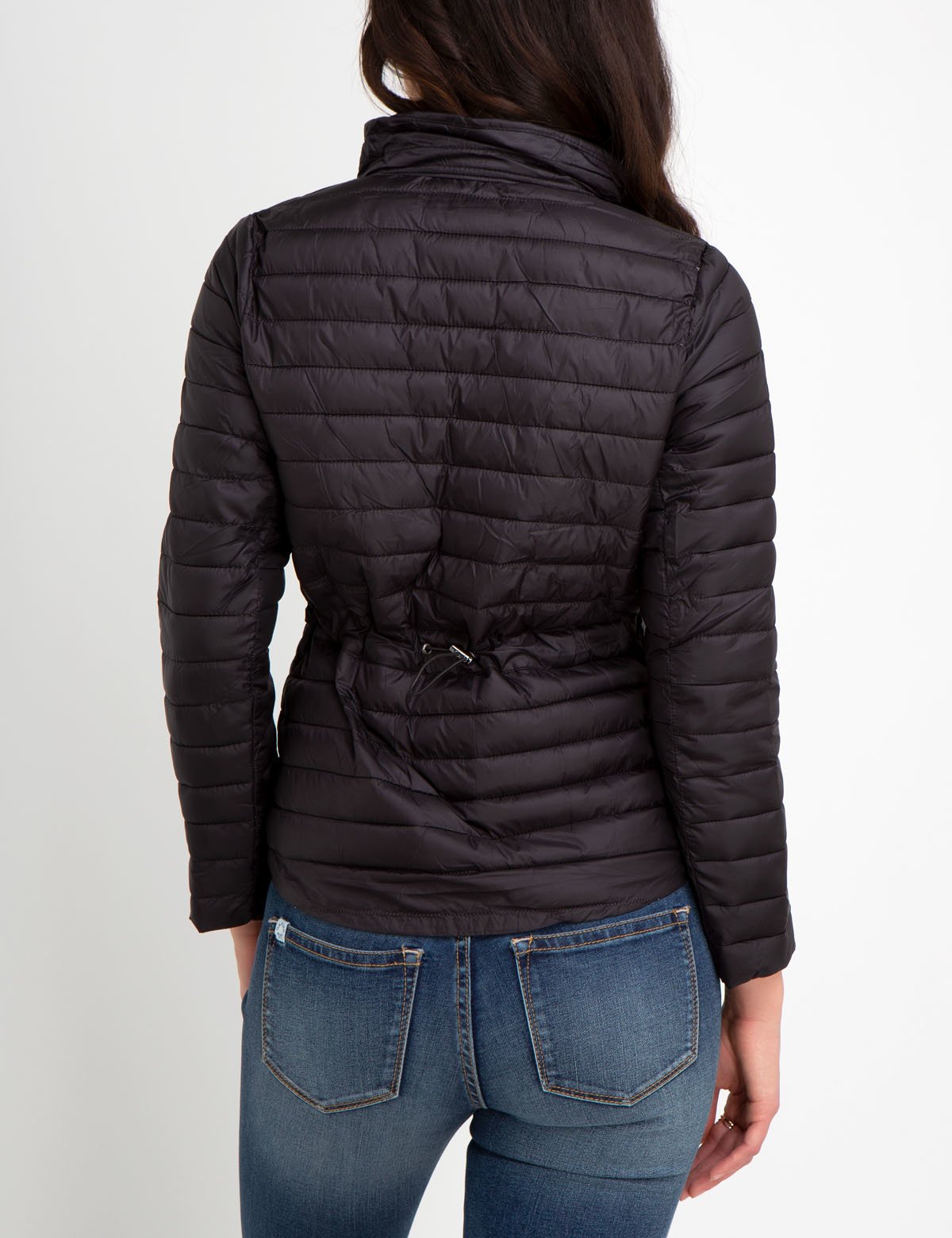 Lightweight Puffer Jacket with Drawstring Waist | Nylon Outerwear