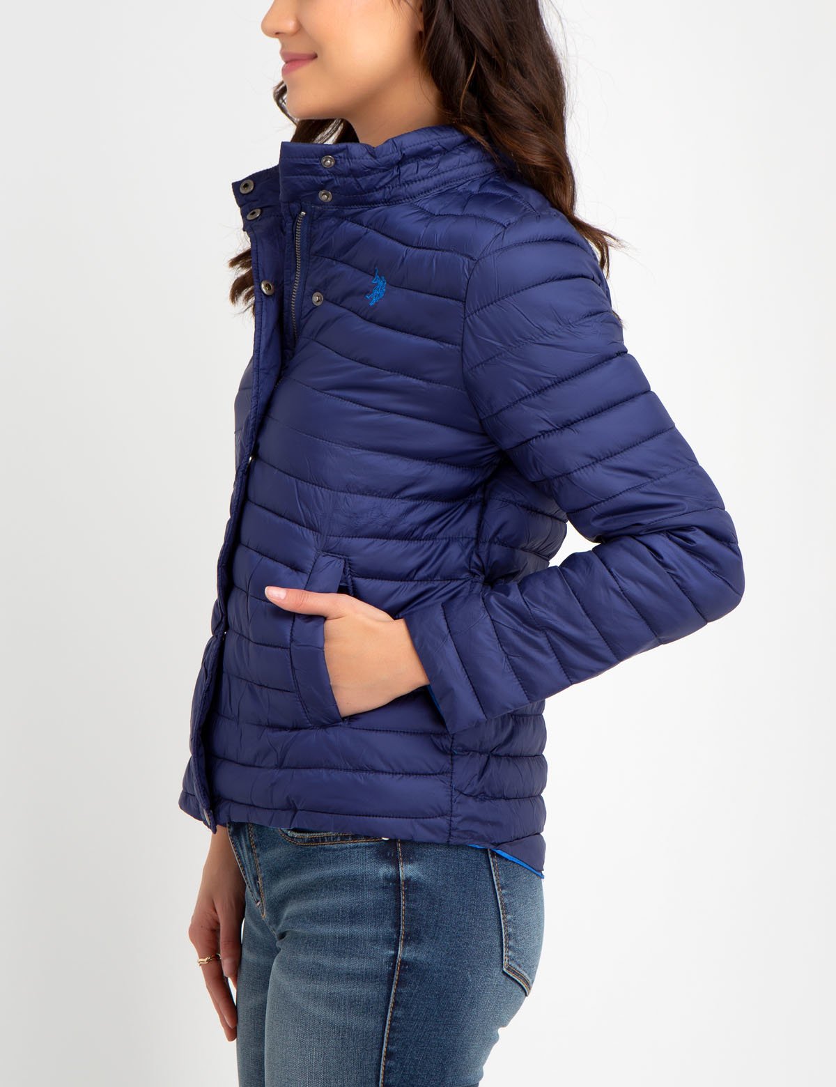 Lightweight Puffer Jacket with Drawstring Waist | Nylon Outerwear
