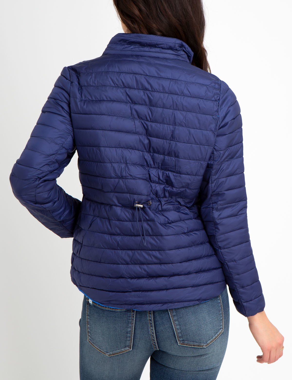 Lightweight Puffer Jacket with Drawstring Waist | Nylon Outerwear
