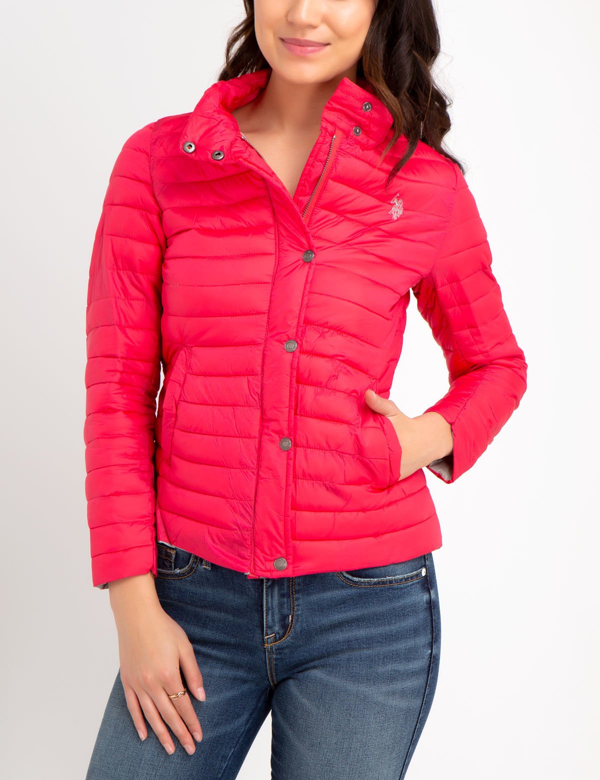 Lightweight Puffer Jacket with Drawstring Waist | Nylon Outerwear