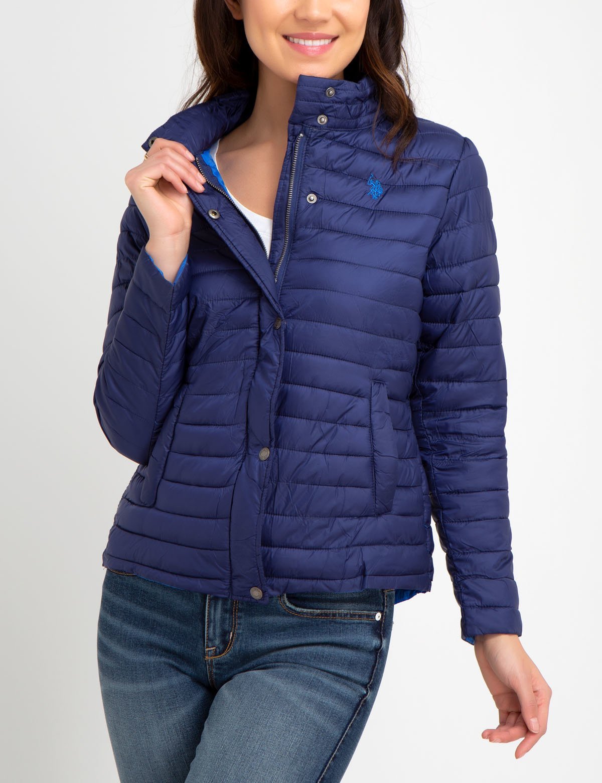Lightweight Puffer Jacket with Drawstring Waist | Nylon Outerwear