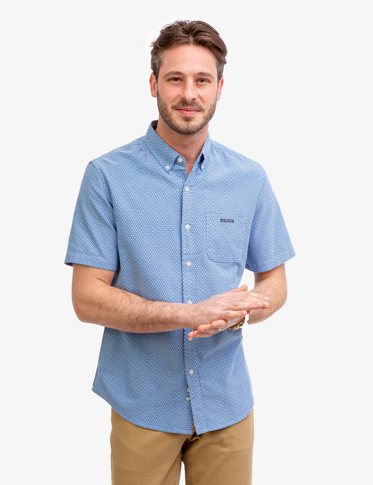 Men's Slim Fit Short Sleeve Oxford Shirt | U.S. Polo Assn.